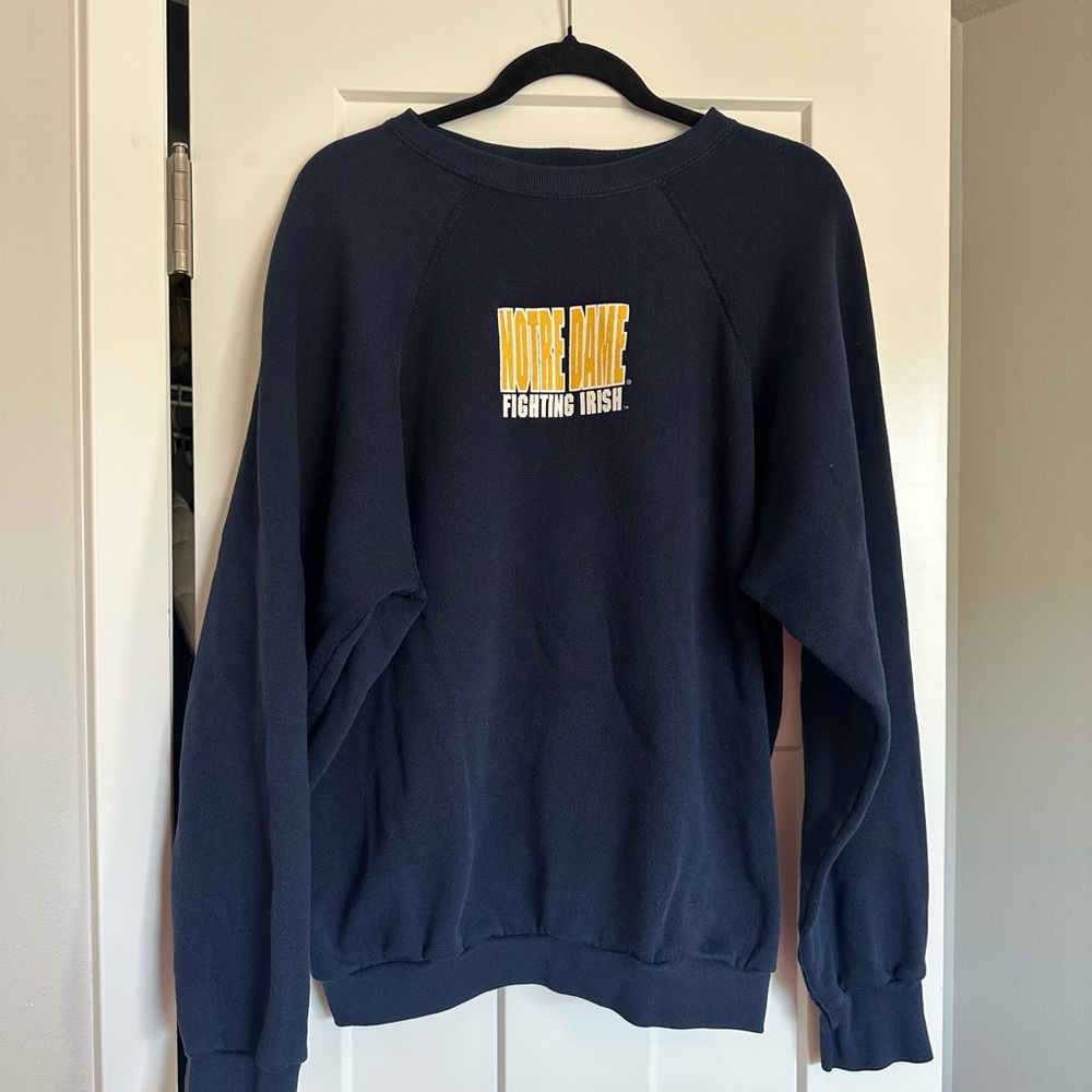 Vintage 1990’s Notre Dame Fighting Irish Navy Crewneck Sweater